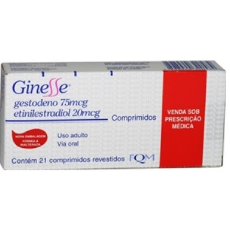 Ginesse - Gestodeno 0,075mg + Etinilestradiol 0,02mg - 21 Cápsulas
